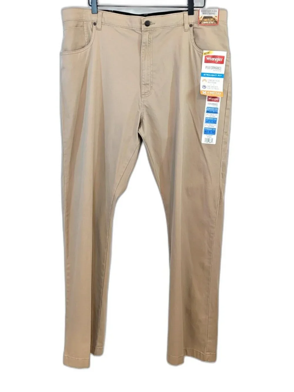 NWT Wrangler Men's | 40x32 Straight Fit Performance Series Khaki Tan Pants